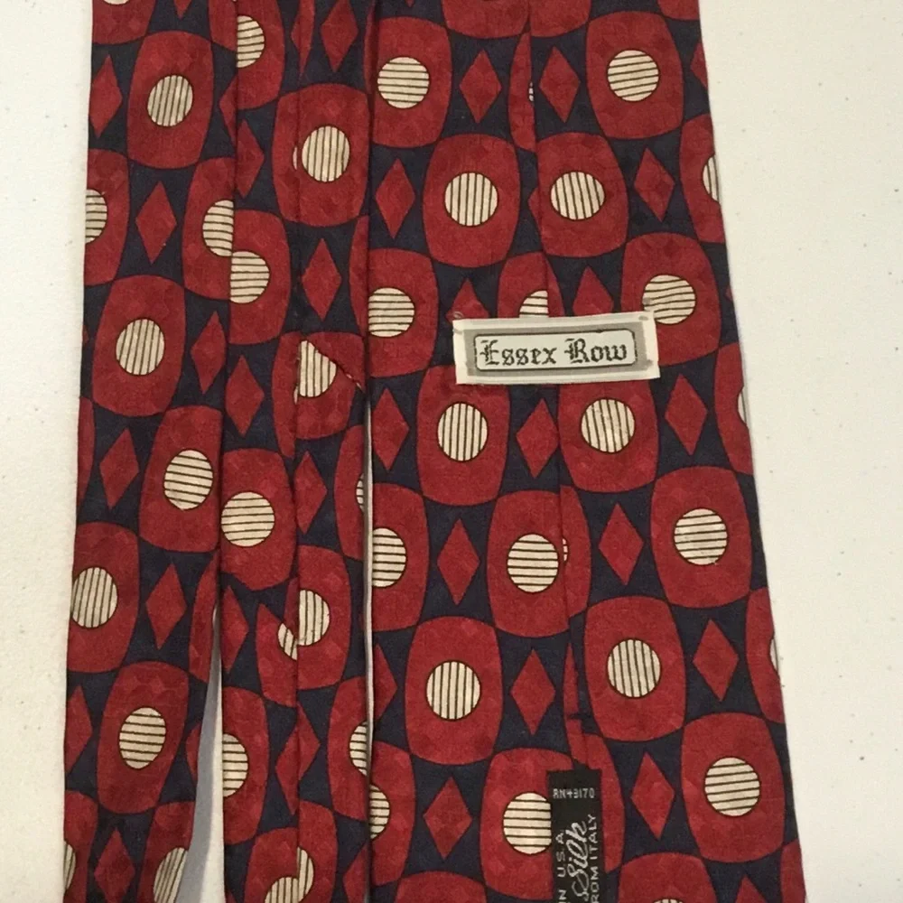Vintage Essex Row Men’s Silk Necktie Made In USA Of Italian Silk